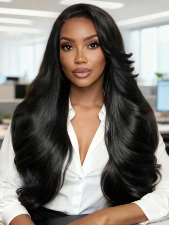 UNice Feather Cut with Side Swept Bangs13x4 Pre-Everything™ Lace Frontal Natural Black Drawstring Wig