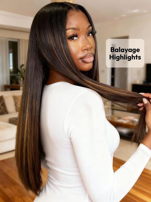UNice Balayage Highlights 13x4 Pre-Everything™ Lace Frontal Yaki Straight Drawstring Wig