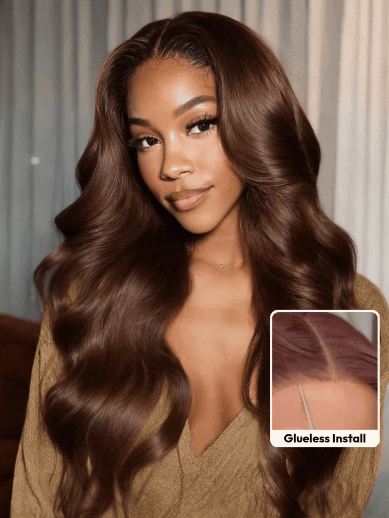 UNice 13x4 Pre-Everything™ Lace Frontal Auburn Brown Loose Wave Wig with Invisi Drawstring & Face Framing Layers 150% Density