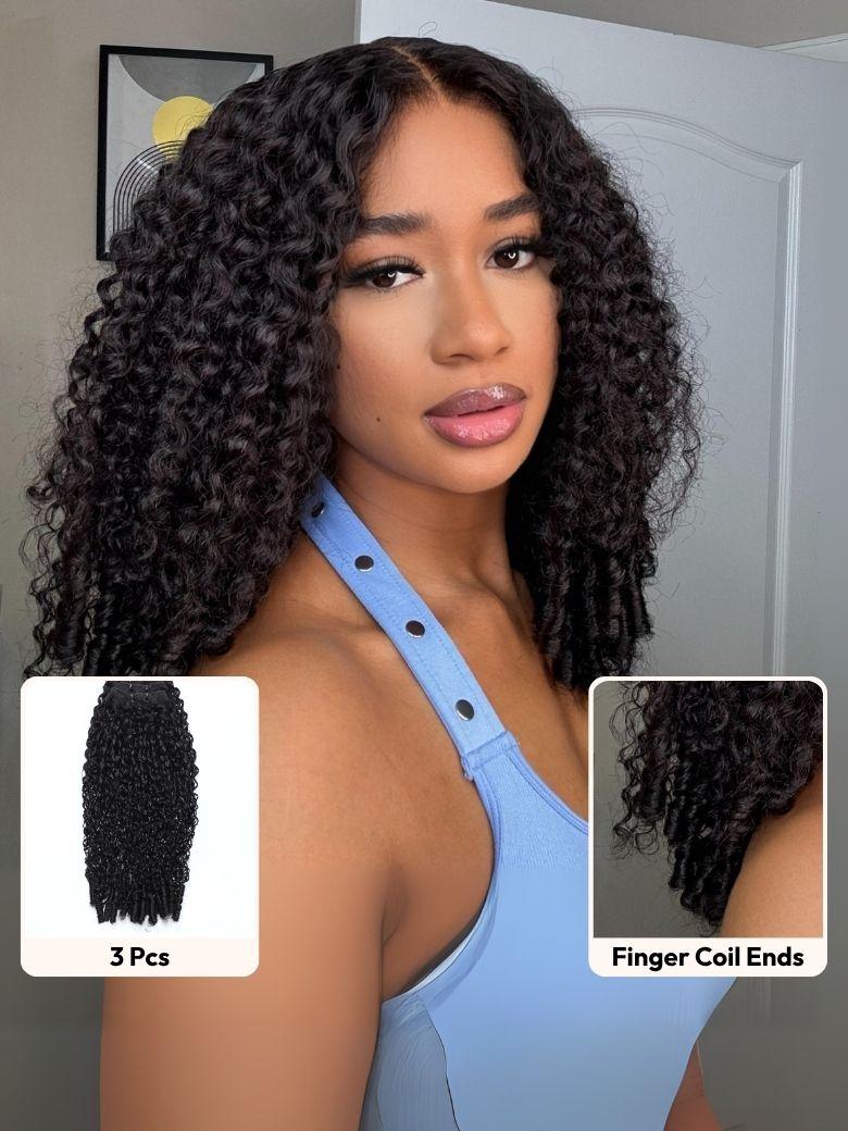 UNice 3 Pcs/pack Burmese Curly Human Hair 3 Bundles With Twist Out Ends