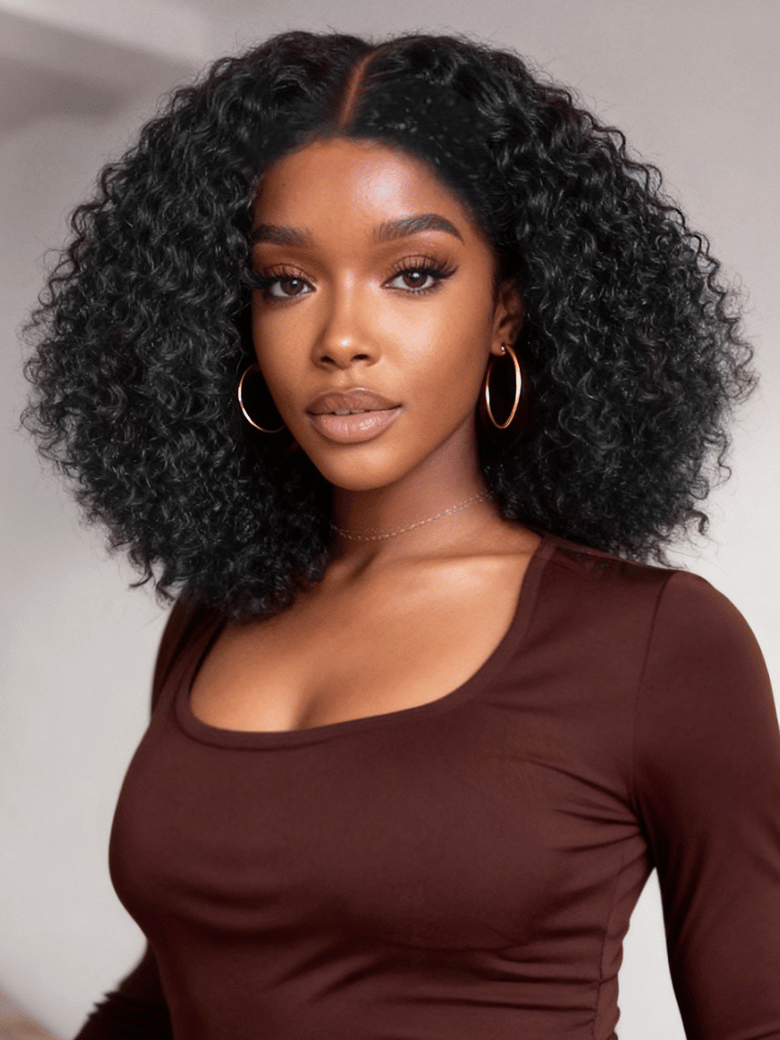 UNice InvisiBlend™ V part Wig Beginner Friendly Kinky Curly  Protective Style Human Hair Wig 180% Density Protect Your Natural Hair