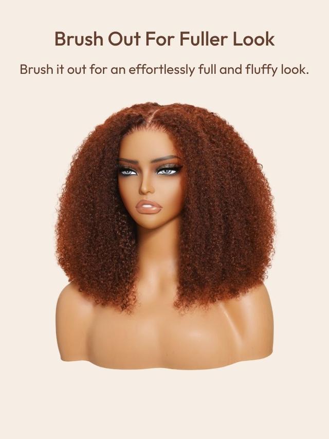 UNice 7x5 Bye-Bye Knots™ Wig Glueless Lace Sunset Jerry Curly for Reddish Brown Drawstring Wig With Bleached Knots