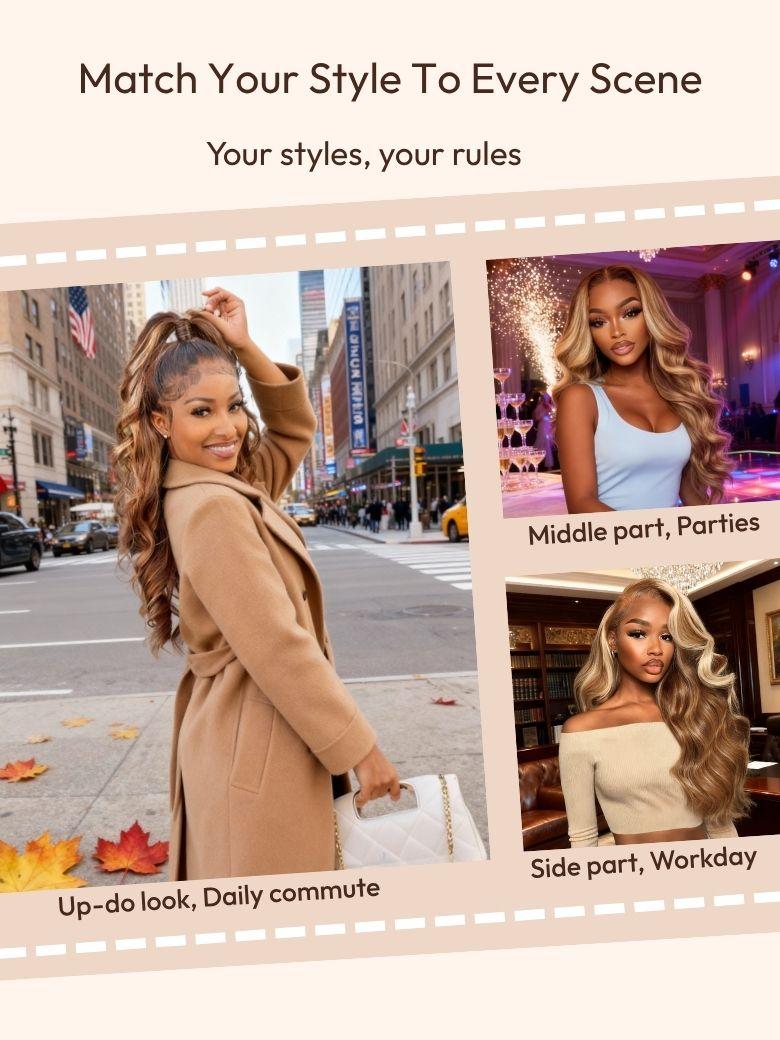 UNice Bye-Bye Knots Wig Pre-Cut 7x5 Glueless Lace & 13x4 Pre Everything Honey Blonde Body Wave Wig