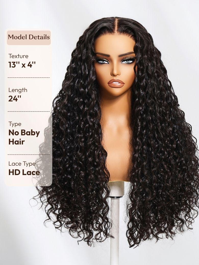 UNice 7x5 Bye-Bye Knots™ & 13x4 HD Lace Pull & Go Glueless Water Wave Grip Wig With Secure Silicone Strips and Drawstring With Baby Hair