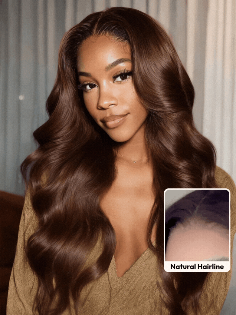 UNice Glueless Auburn Brown13x4 Pre-Everything™ Lace Frontal Loose Wave 100% Human Hair Wig with Invisi Drawstring & Face Framing Layers 150% Density
