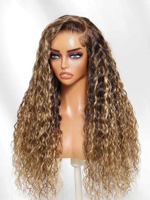 UNice 13x4 Pre-Everything™ Lace Frontal Chestnut Brown Water Wave Glueless Drawstring Wig