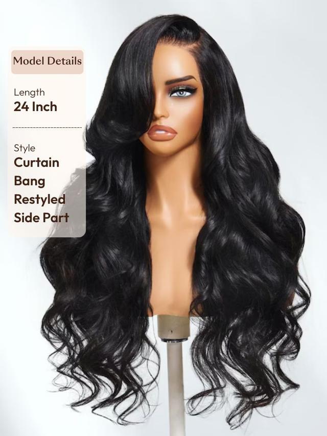 UNice 13x4 HD Real Scalp™ Wig & 7x5 Invisible Lace Frontal & Feathered Layers Drawstring Loose Wave with Face Framing Curtain Bangs