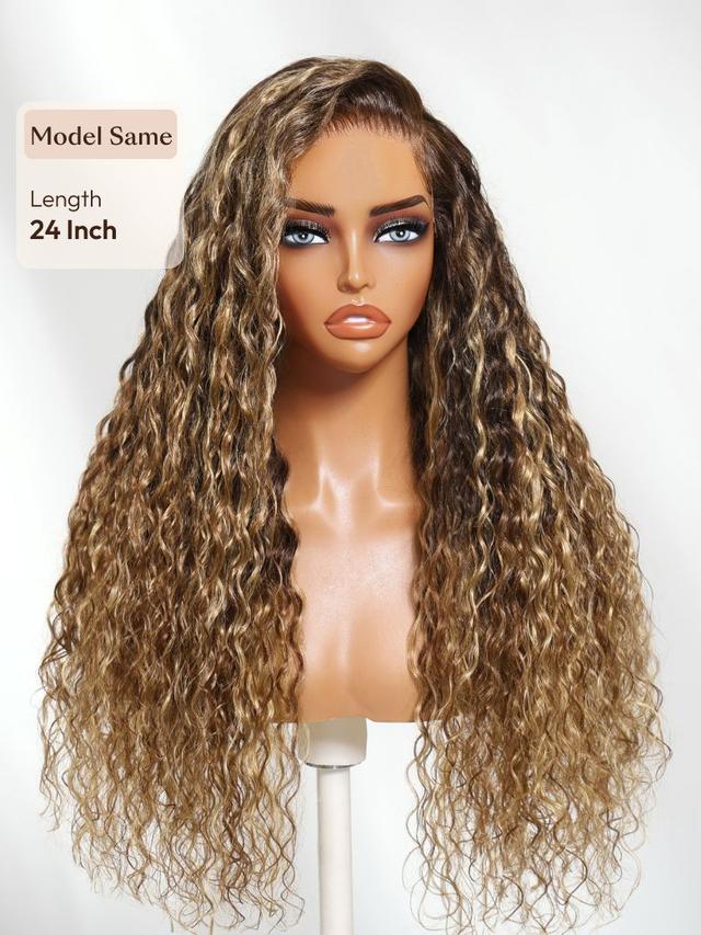 UNice 13x4 Pre-Everything™ Lace Frontal Chestnut Brown Water Wave Glueless Drawstring Wig