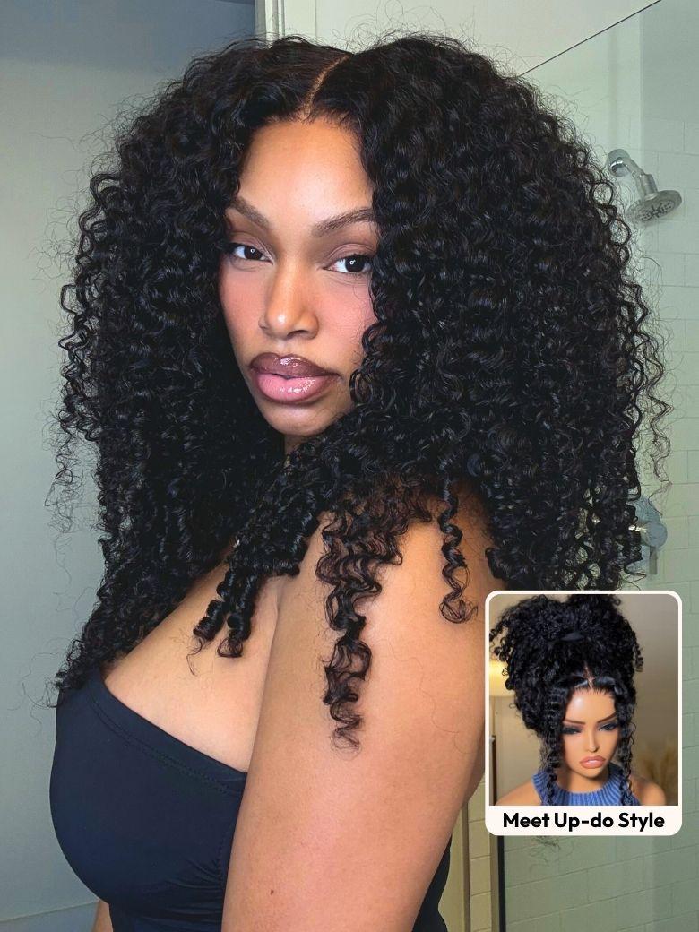 UNice Bye-Bye Knots 7x5 Lace & 13x4 Pre-Everything Curly Texture Premium Hair Drawstring Wig With Finger Coil Ends