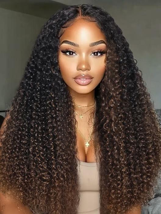 UNice EasiContour™ V Part Black to Reddish Brown Ombre Yaki Straight Wig