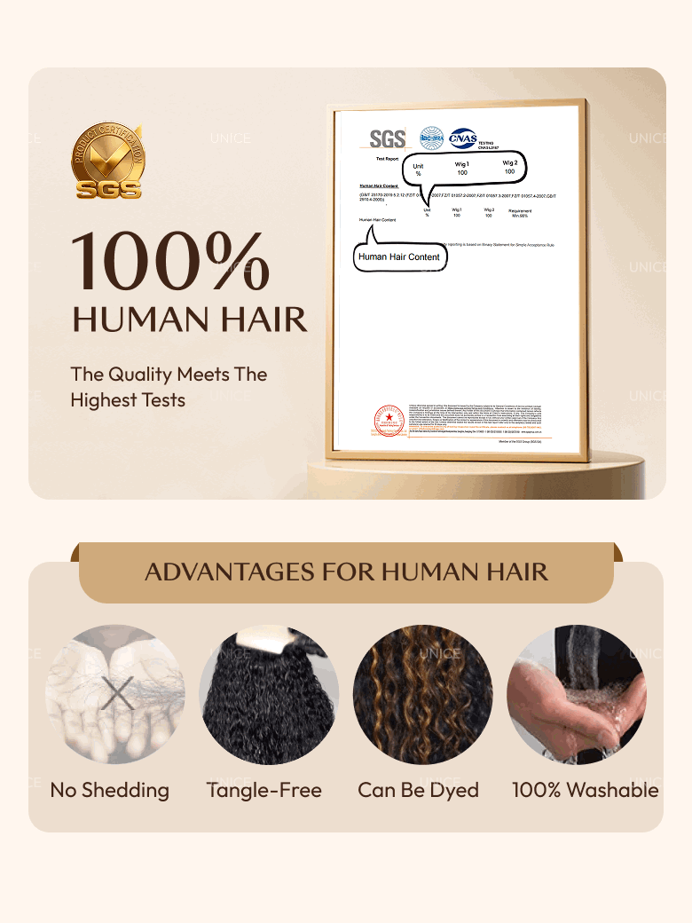 UNice 7x5 Bye-Bye Knots™ & 13x4 HD Lace Pull & Go Glueless Water Wave Grip Wig With Secure Silicone Strips and Drawstring With Baby Hair