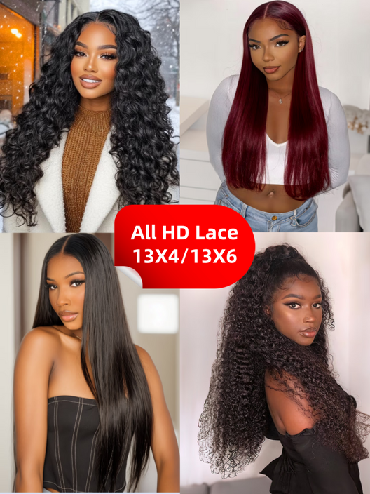 Weekend Sale Skin Melt Invisible Deep Wave HD Lace Front Wigs