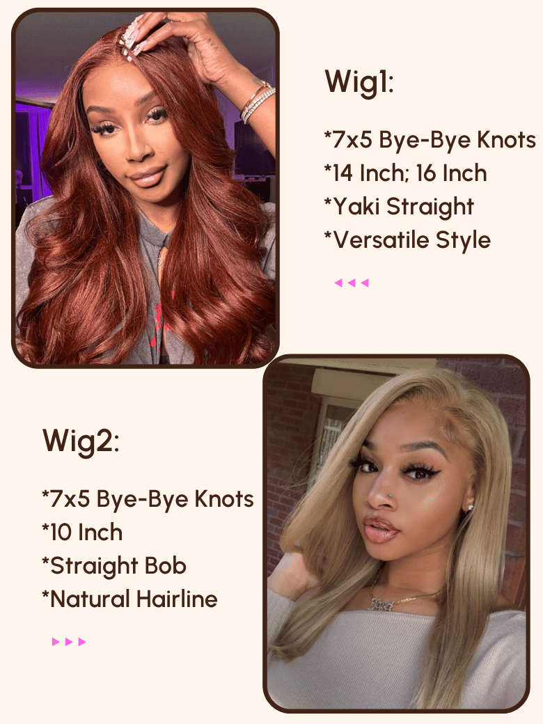 $99=2 Wigs | 16" Lace Part Kinky Curly Wig and 10" Bob Wig with Bang