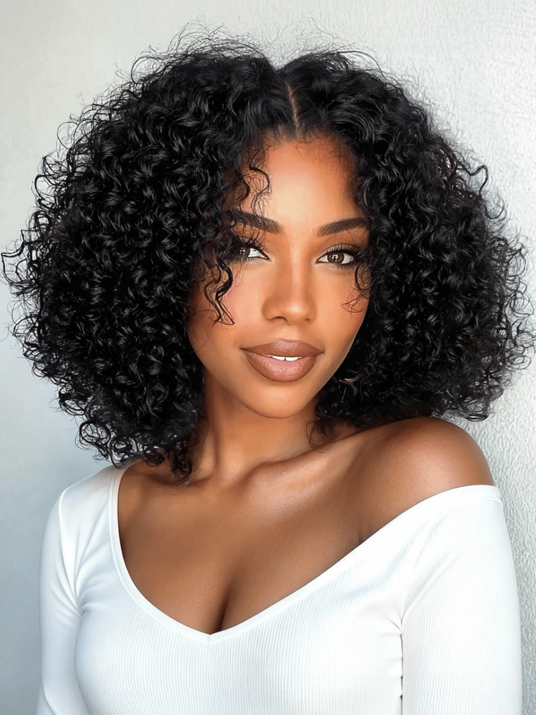 [24 INCH 60% OFF] 7x5 Bye Bye Knots Glueless Wig Black Kinky Curly Wig With 4C Baby Hair Drawstring Wig