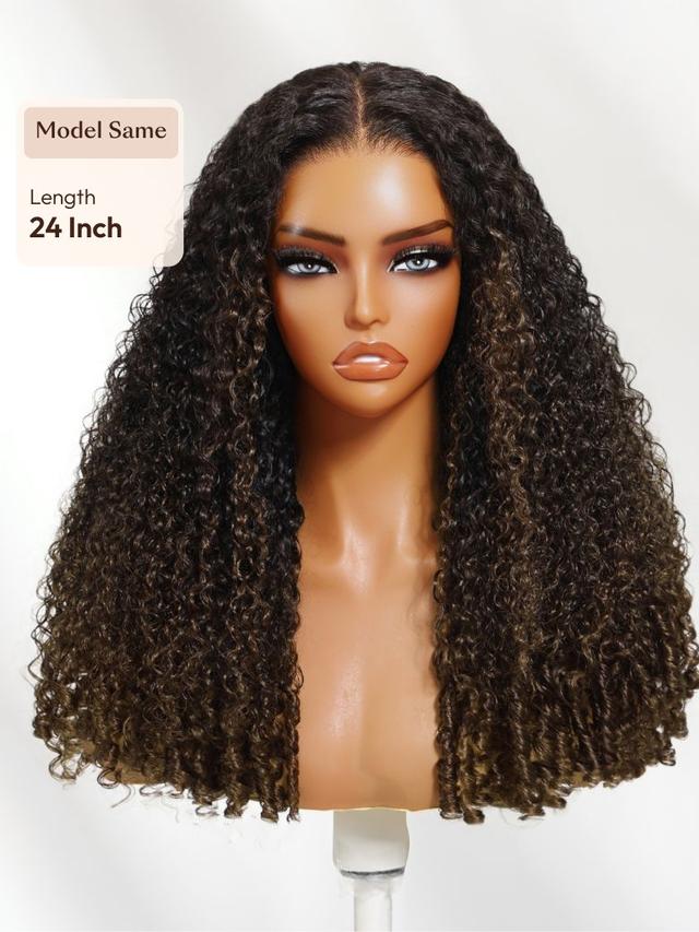 UNice Bye-Bye Knots™ 7x5 Lace Natural Black Jerry Curly Drawstring Wig with Defined Finger Coil Ends