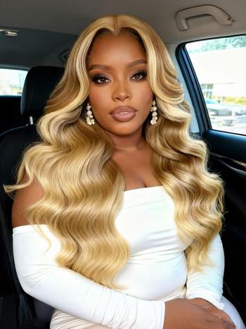 UNice 13x4 Pre-Everything™ Lace Frontal Golden Blond Loose Body Wave Face Framing Layers Drawstring Wig