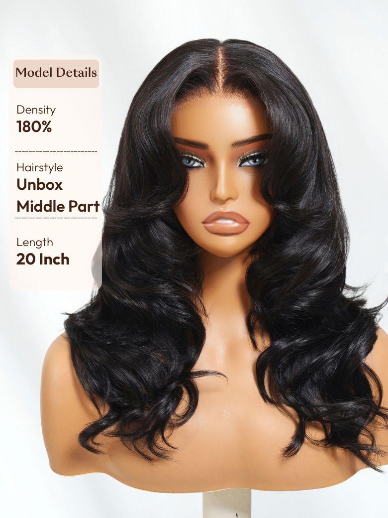 UNice Bye-Bye Knots™ 7x5 Lace Body Curls Wig with Feathered Layers & Invisi Drawstring 180% Density