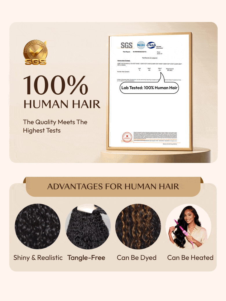 UNice 7x5 Bye-Bye Knots™ & 13x4 HD Lace Pull & Go Glueless Water Wave Grip Wig With Secure Silicone Strips and Drawstring With Baby Hair