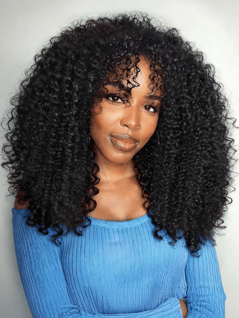UNice InvisiBlend™ V part Wig Beginner Friendly Kinky Curly Protective Style Human Hair Wig 180% Density Protect Your Natural Hair