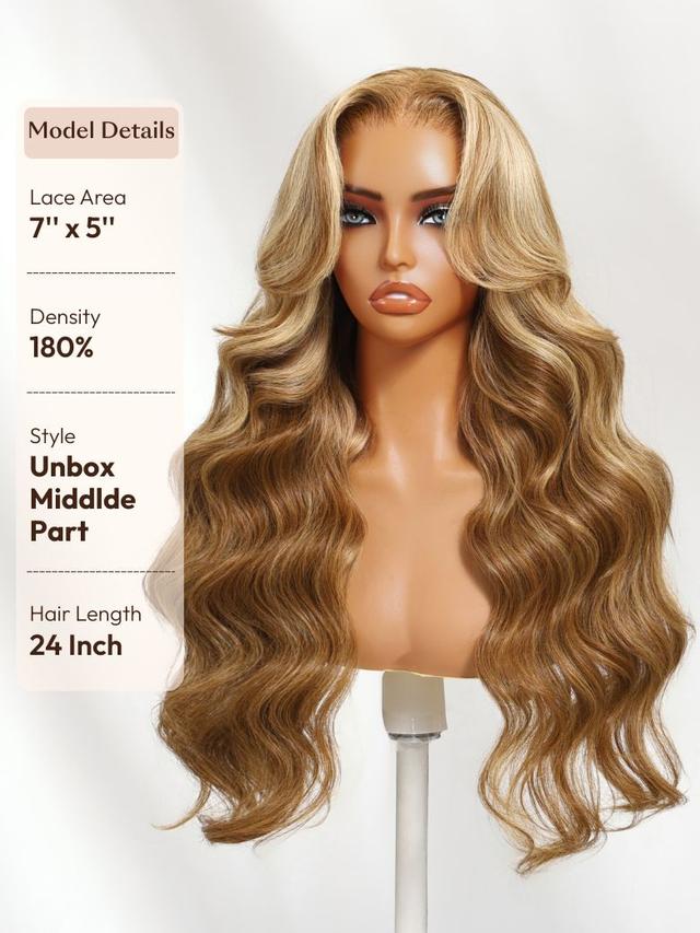 UNice Bye-Bye Knots Wig Pre-Cut 7x5 Glueless Lace & 13x4 Pre Everything Honey Blonde Body Wave Drawstring Wig
