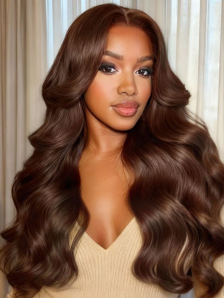 UNice 13x4 Pre-Everything™ Lace Frontal Auburn Brown Loose Wave Wig with Invisi Drawstring & Face Framing Layers 150% Density