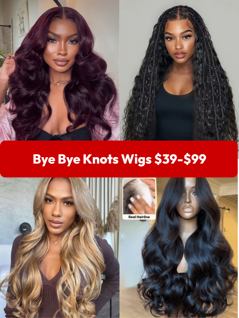 [Must Have!!!] Black Friday Exclusive Bye Bye Knots All Kinks Of Pre-Cut Lace Full Wigs $39-$99