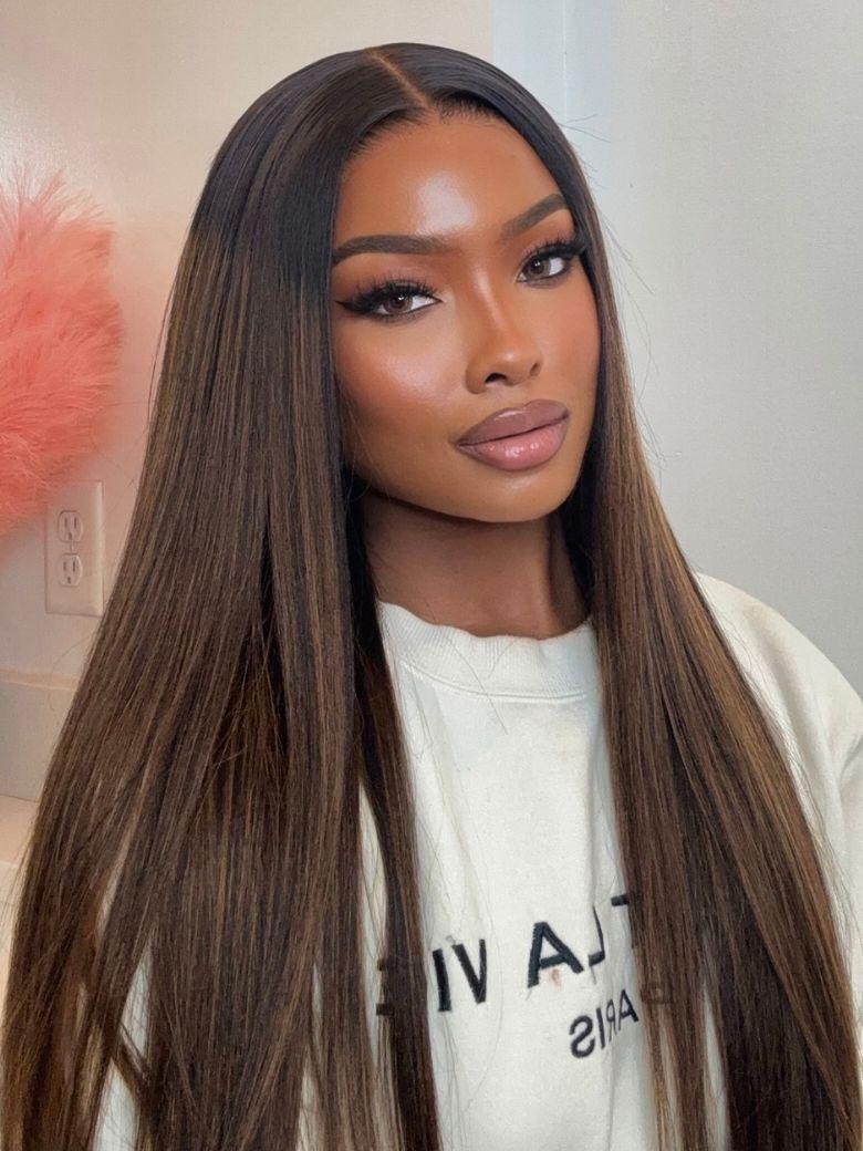 UNice Balayage Highlights 100% Human Hair 13x4 Pre-Everything™ Lace Frontal Yaki Straight Drawstring Wig