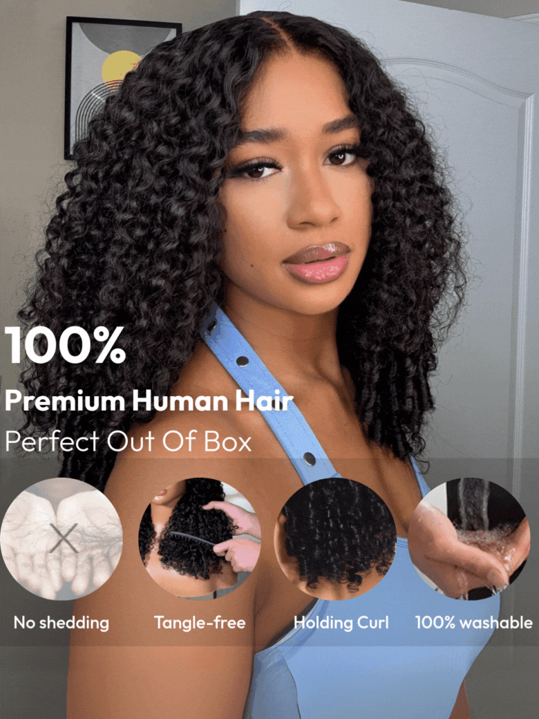 UNice Bye-Bye Knots 7x5 Lace Curly Texture Wig With Finger Coil Ends