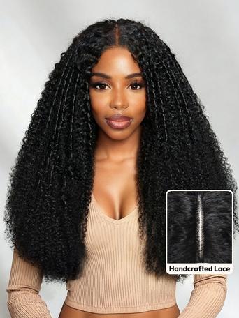 UNice InvisiBlend™ V Part Handcrafted Lace Real No Leave Out Natural Black Afro Curly Texture Beginner Friendly Wig