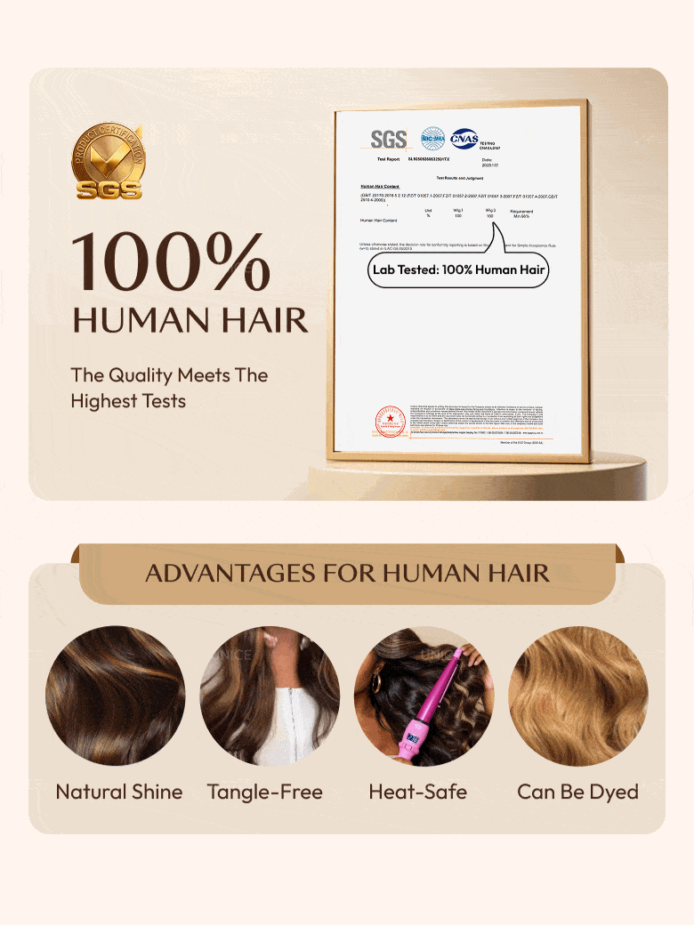 UNice 7x5 Bye Bye Knots™ Wig Glueless Lace Balayage Highlight Body Wave Drawstring Curtain Bangs Wig