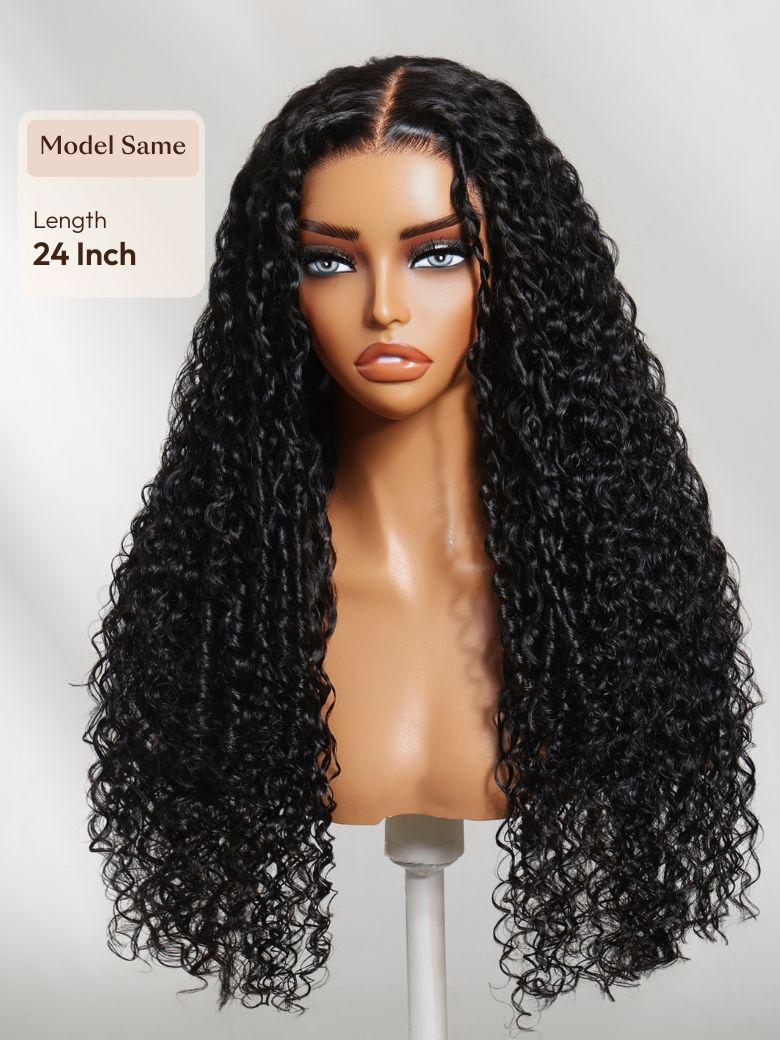 UNice Bye-Bye Knots™ 7x5 Lace Black Defined Coils 3C-4A Blend Curly Wig with Invisi Drawstring