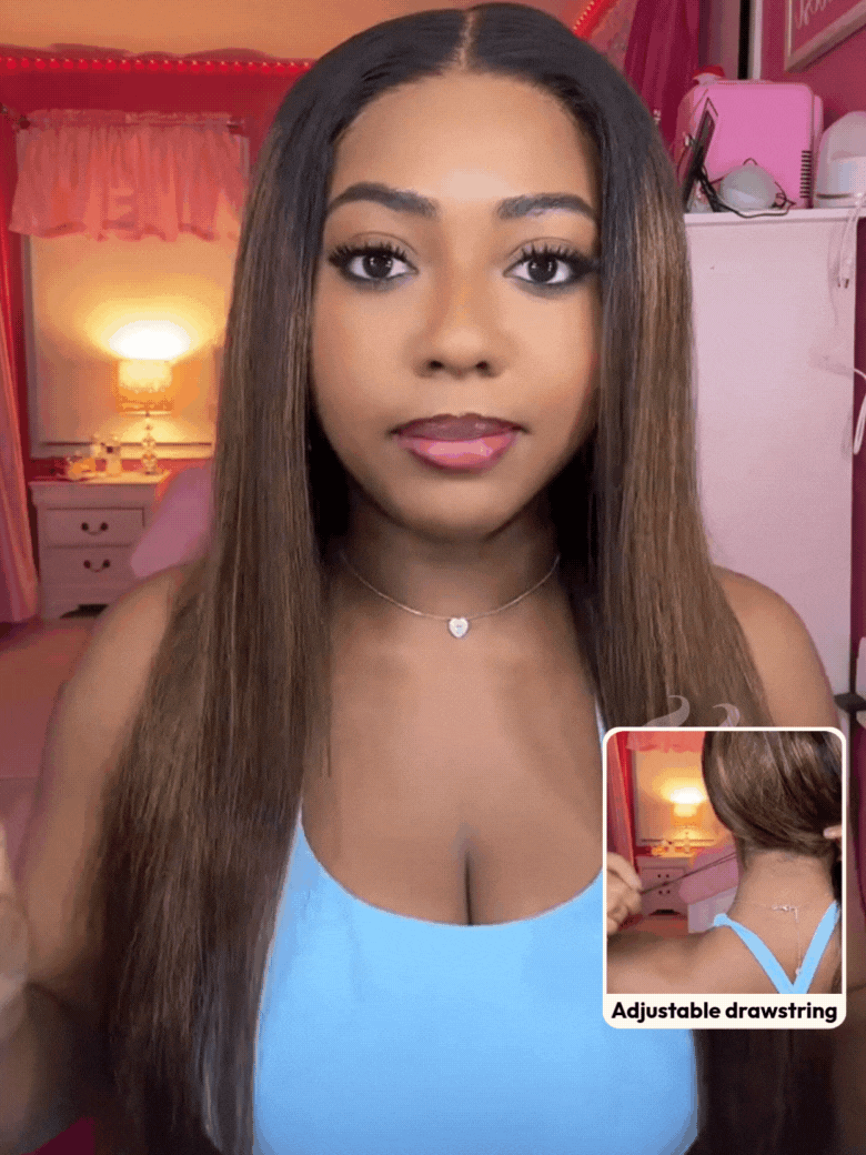 UNice Balayage Highlights 100% Human Hair 13x4 Pre-Everything™ Lace Frontal Yaki Straight Drawstring Wig