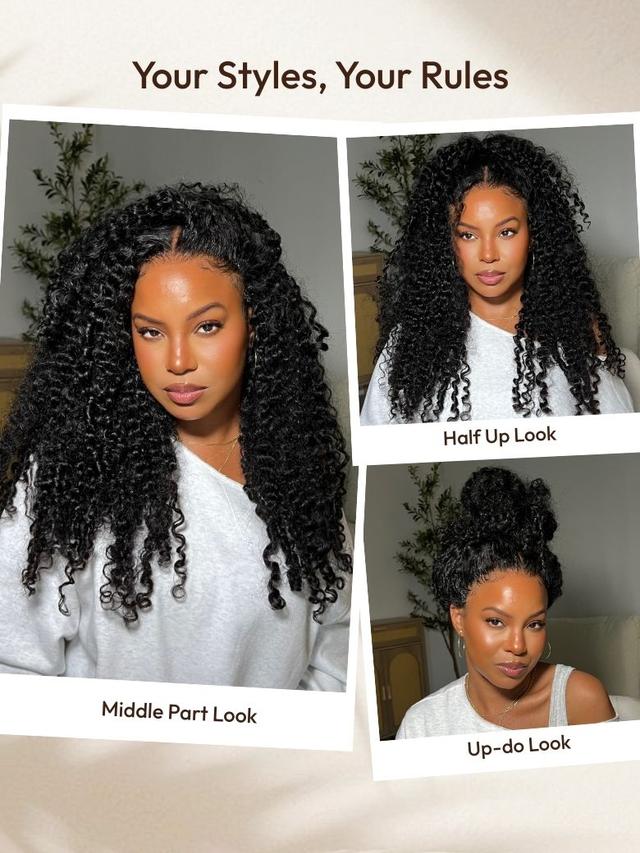 UNice Bye-Bye Knots 7x5 Lace & 13x4 Pre-Everything Curly Texture Premium Hair Drawstring Wig With Finger Coil Ends