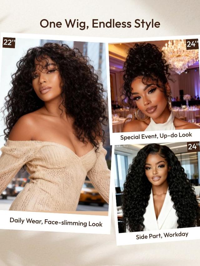 UNice 7x5 Bye-Bye Knots™ & 13x4 HD Lace Put On And Go Glueless Water Wave Grip Wig With Secure Silicone Strips and Drawstring With Baby Hair