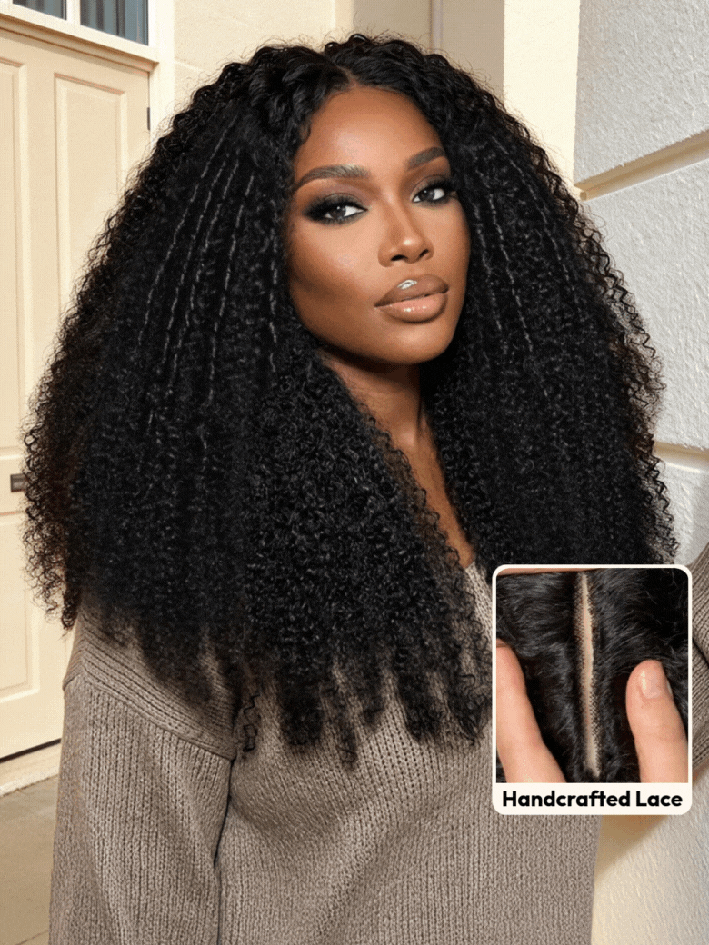 [18"=$99] UNice EasiContour™ V Part Glueless Yaki Straight Wig With Invisi Drawstring 100% Human Hair 180% Density