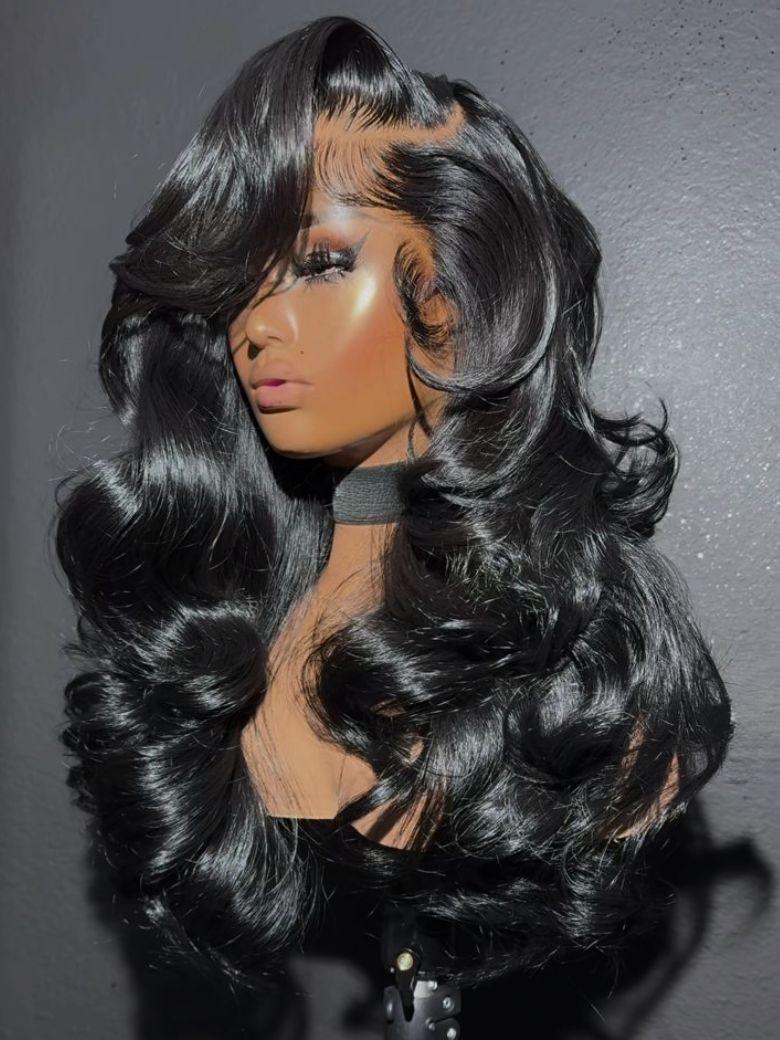 UNice 13x4 Pre-Everything™ Wig With Loose Wave Face-Framing Layers And Side-Swept Bangs With Drawstring