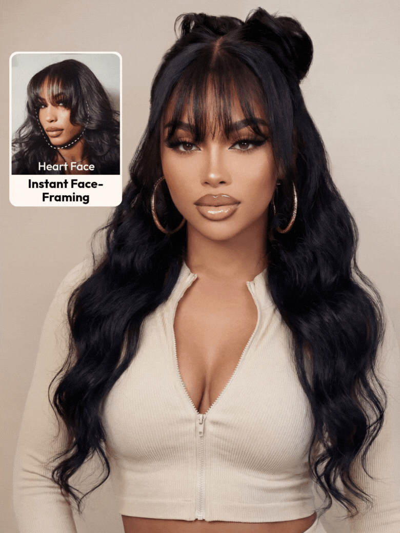 UNice 7x5 Bye-Bye Knots™ & 13x4 Pre-Everything™ & HD Lace Frontal Pull And Go Black Fluffy Natural Loose Wave Wispy Bangs Wig