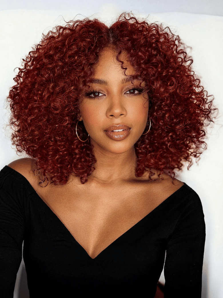 UNice 7x5 Bye-Bye Knots™ Wig Glueless Lace Reddish Brown Curly Trendy Color Wig With Bleached Knots
