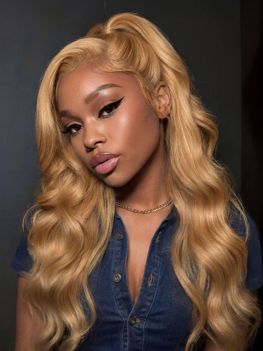 UNice Bye-Bye Knots Wig Pre-Cut 7x5 Glueless Lace & 13x4 Pre Everything Honey Blonde Body Wave Wig With Bleached Clean Knots