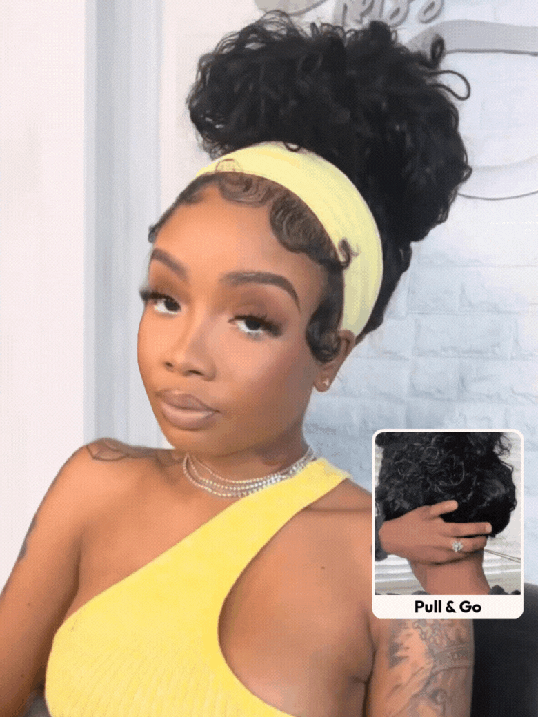 [Put On & Go Wig] UNice Water Wave Headband Glueless Human Hair Wig With Invisi Drawstring