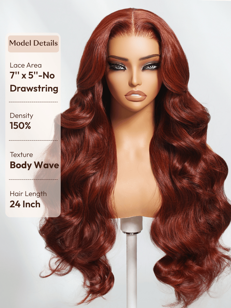 UNice 7x5 Bye-Bye Knots™ Wig Glueless Lace Sunset Jerry Curly & 13x4 Pre Everything Kinky Curly for Reddish Brown Drawstring Wig With Bleached Knots