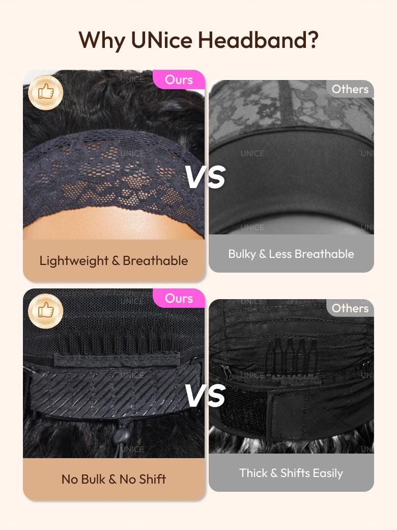 [Daily Classic] UNice Water Wave Glueless Headband Wig for Healthcare Workers | Comfortable, Secure, and Effortless All-Day Wear for Busy Shifts