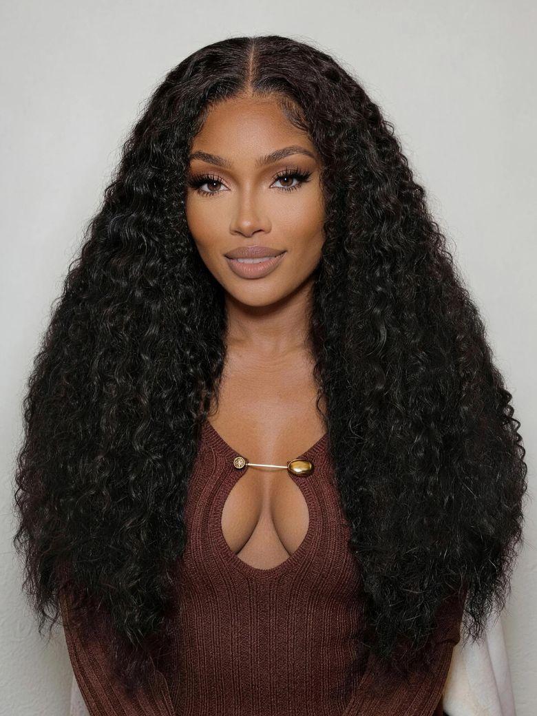 UNice Bye-Bye Knots™ 7x5 Lace Natural Black Defined Deep Wave Wig with Invisi Drawstring
