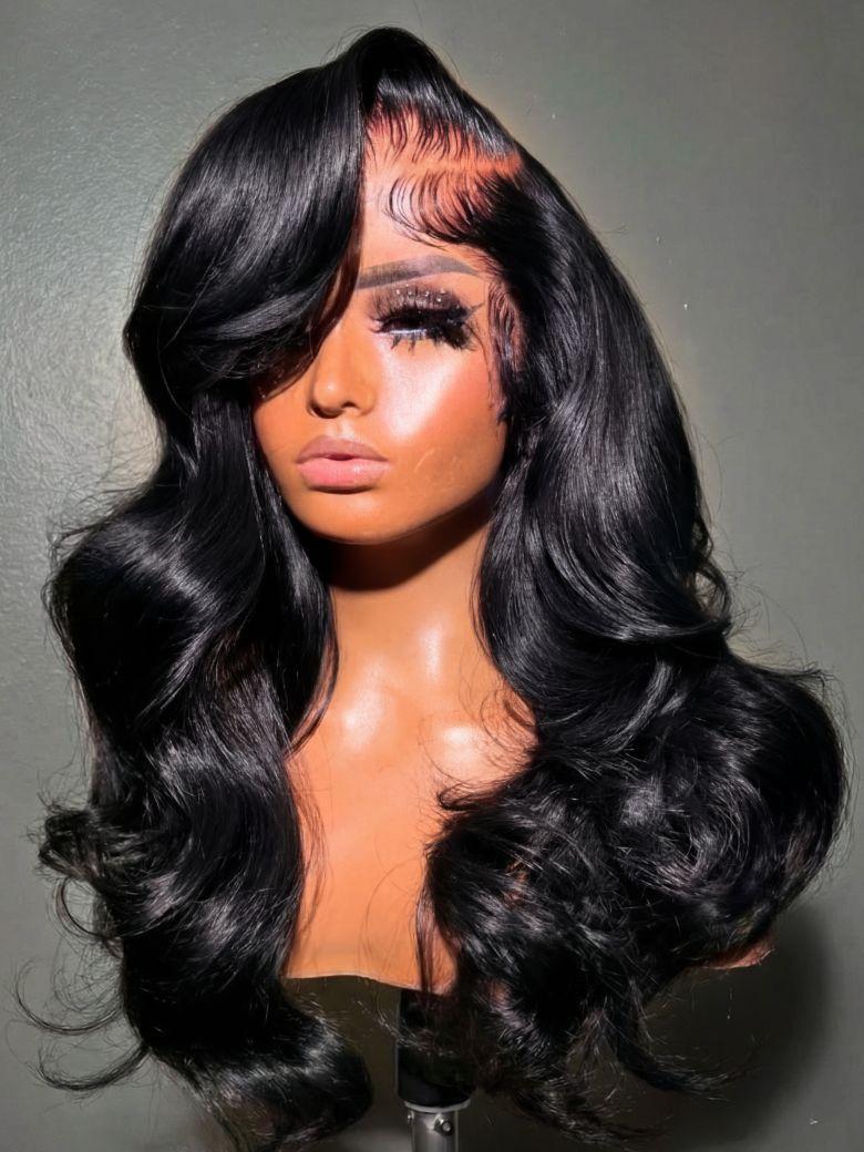 UNice Bye-Bye Slip™ Wig Feathered Layer Left Side Part 200% Density Wig with Secure Silicone Strips and Drawstring