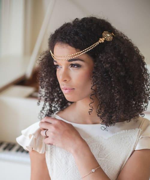 curly medium wedding hairstyles for black hair