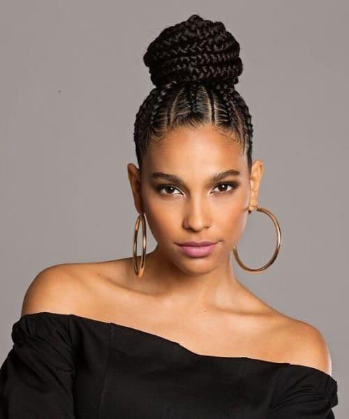 Quick Braided Bun for Black Woman