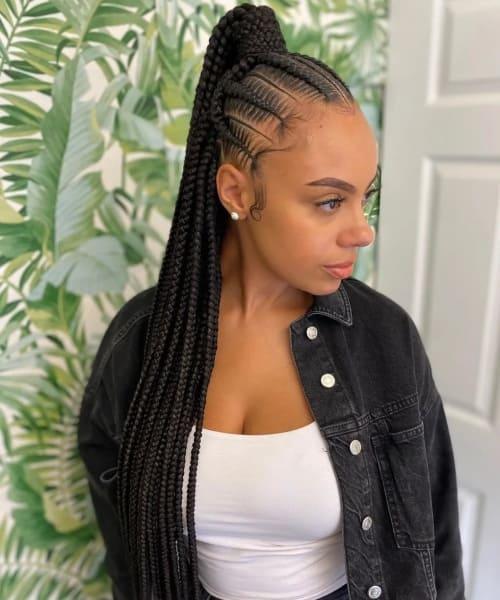 Braided Ponytail for Black Woman