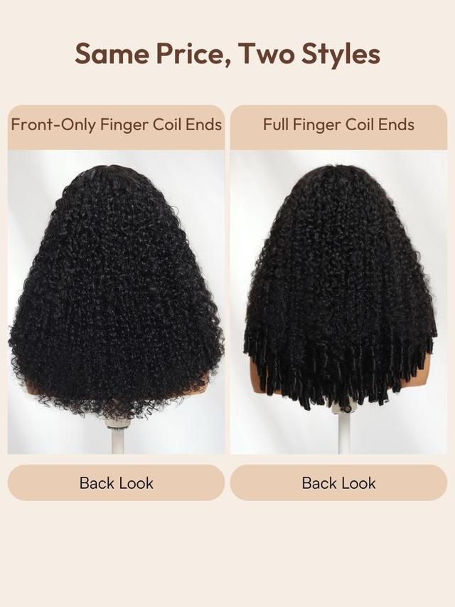 UNice Bye-Bye Slip 7x5 Lace & 13x4 Pre-Everything Curly Texture Premium Hair Drawstring Wig With Finger Coil Ends