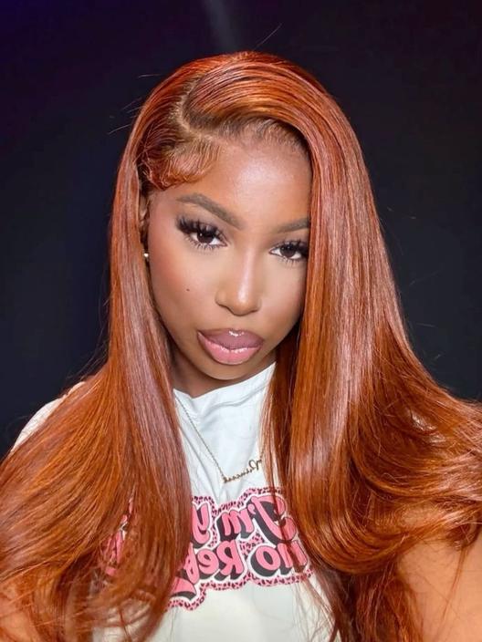 UNice Burnt Orange 13x4 Lace Front Wig With Butterfly Wolf Layered Cut