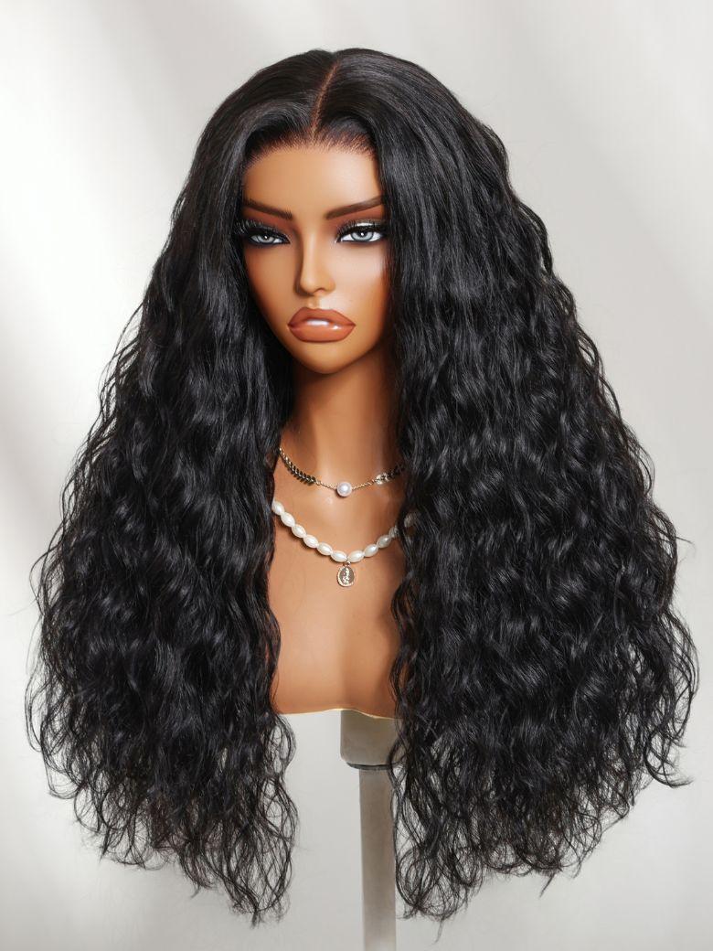 UNice Bye-Bye Knots™ 7x5 Lace Natural Black Defined Deep Wave Wig with Invisi Drawstring
